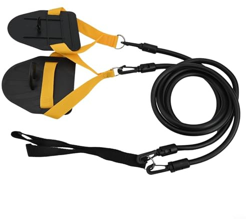Entrenador de natación, 1 paquete de bandas de resistencia con palas, entrenamiento de fuerza de brazos en tierras secas, TPE de alta elasticidad para gimnasio en interiores y entrenamiento en casa