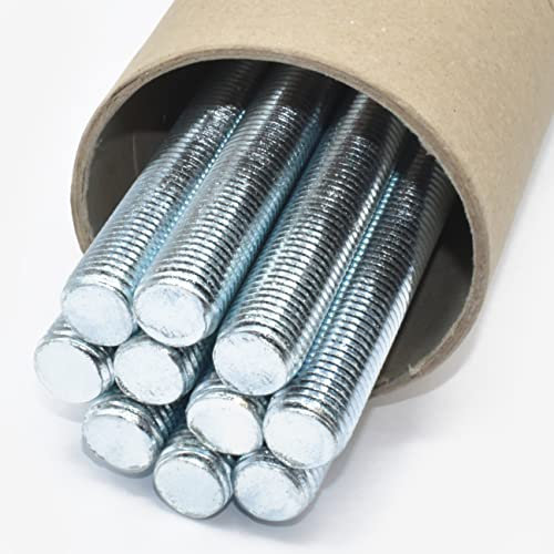 Pack of 10, M8 x 1m (1000mm) Zinc Plated Threaded Rod/Bar