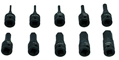 Laser 7838 Impact Hex Socket Bit Set 1/4 D 10pc