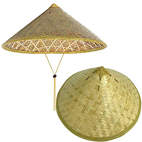 1er Pack Bambushut Orientalischer Hut Asiatischer Hut Chinesischer Hut Japanischer Hut Konischer Hut Regen Sonnenkappe Reis Bauer Hüte