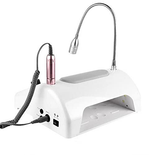 5 en 1 Aspirador de Uñas y Pulidor,Manicura electrica profesional LED Lámpara Secadora de Uñas Torno para Uñas 72w
