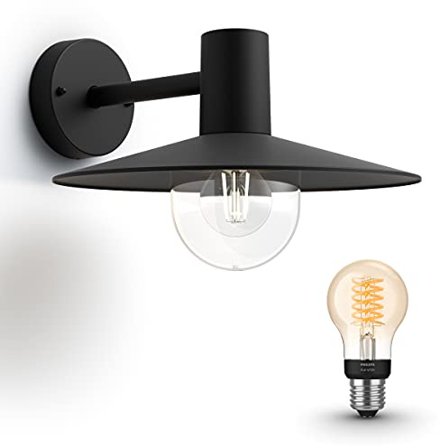 Philips Hue Skua Wandlampe Außen (Schwarz) - Außenleuchte - E27 - Warmweißes Licht - Hue White Filament