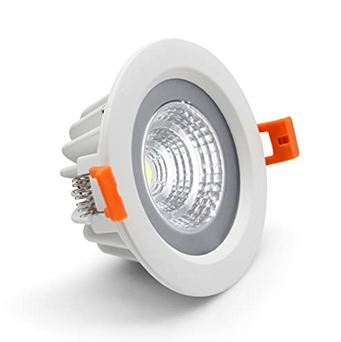 LS-PRO 3.5inch 7w LED Recessed Ceiling Light Slim Aluminium Panel, Anti Rust Fixture Downlight Shower Spotlight IP65 Waterproof for Wet Location Indoor & Outdoor Cold light/5000k-White Body