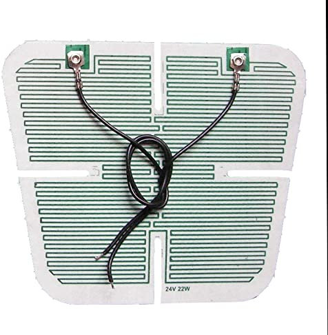 ASG Technik Spiegelheizung/Heizfolie mit Kabel, selbstklebende Beschichtung für einfache Montage, 20 Watt, 24 Volt Breite 180 mm x Höhe 150 mm, Niedervolt, 30-40 Grad, Frostschutz, LKW, PKW