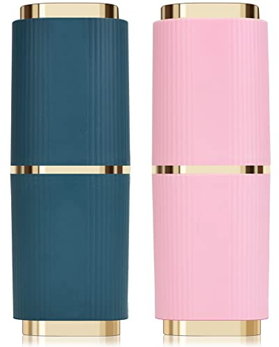 Zahnbürste Etui Reisebox, 2 Stück Zahnbürstenhalter Reisen Zahnpasta Aufbewahrungsbox, Portable Zahnbürstenhülle Mundspülbecher, Kunststoff Zahnputzbecher Reise Zahnbürstenbox, Blau + Pink