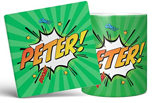 Mug Monster Taza con nombre personalizado, regalo personalizado con texto Taza de café de cerámica, regalo para hombres o mujeres, taza extra grande y gigante disponible, taza blanca y posavasos