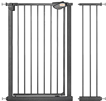 UBRAVOO Babygitter für Türen und Treppen, Höhe 100 cm, Sicherheits-Haustiergitter, Spannungstyp, automatische Schließung, hohe Ausführung, dreifache Verriegelung, offen (Breite: 95-104cm)