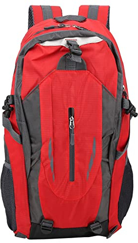 40L Klätterryggsäck Nylon Resväskor Vattentät Ryggsäck med Flera Fickor för Utomhussporter Klättring Camping Vandring (Röd)