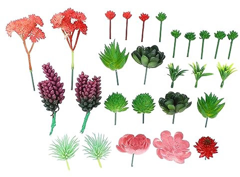 Künstliche Sukkulenten, 27-teiliges Weich-PVC-Simulationspflanzen-Set DIY-Blumendekor für Zuhause Garten Büro Party