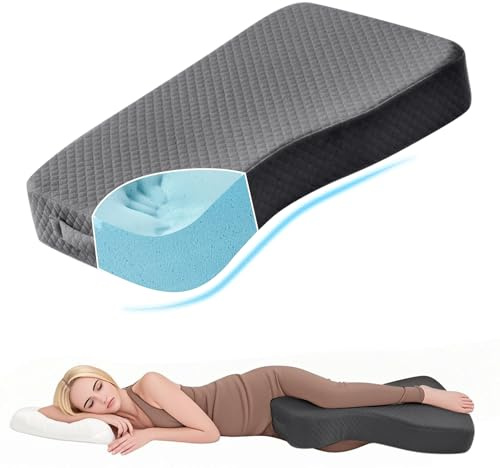 Knee Pillow for Side Sleepers, 100% Memory Foam Filling Leg Pillow for Side Sleeping, 4 Height Leg Pillow for Relieving Leg, Back, and Knee Pain Breathable & Pressure-Relieving Support - 18x30x4