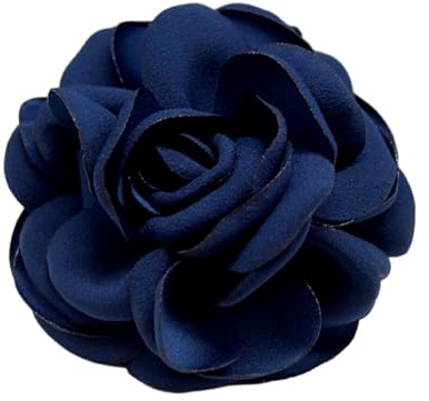 CLSSLVVBN Schicke Elegante Blumen Brosche für stilvolle, vielseitige Mode, Stoff Blumen Corsage Brosche, Blumen Broschen, Anstecknadeln, Geschenke, Dunkelblau