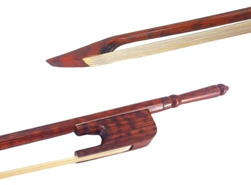YoungMonic Snakewood - Arco de violín barroco 4/4 Letterwood, arcos de violín hacia afuera, tornillo largo, tamaño completo, pelo natural