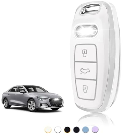 TOOMUME Schlüsselhülle TPU, Autoschlüssel Hülle Passt für Audi A3 A4 A5 A6 A7 A8 A6L A8L Q5 Q7 Q8 RS6 RS7 S3 S6 S7 SQ7 SQ8 C8 D5 E-Tron Sportback, Schlüsselcover Schutz Schlüsselgehäuse - Smart Key