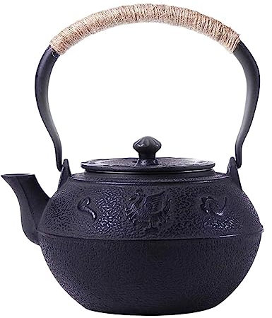 Tetera Marroqui Tetera De Hierro Fundido De Estilo Japonés De 1200ml, Salvamanteles Para Té Suelto, Tetera Asain Para Adultos Tetera Turca