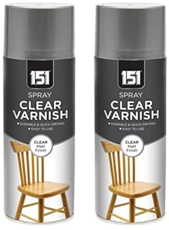 SDMAX All Purpose Clear Varnish Spray Paint, Clear Matt Finish, Durable and Fast Drying, Easy to Use, Interior Indoor Spray, Suitable for All Types of Wood, 400ml (2 Pcs)