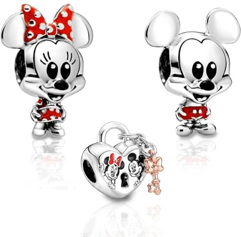 yumcute 3 Stück Cartoon Charm für Armbänder Halsketten, Mini Anhänger Beads Charms, Charm Anhänger für Armband Charm Bead Pendant, Cartoon Tier Pendant für Weihnachten,Valentinstag,Muttertag Damen