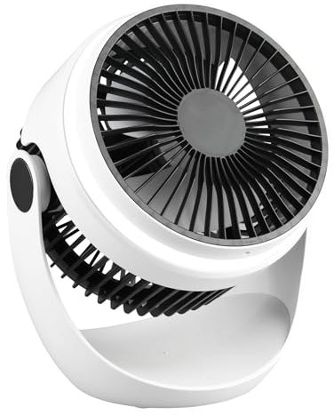 Trio R045-01 Tempest - Ventilatore da tavolo con LED, colore: bianco, ricaricabile tramite USB-C