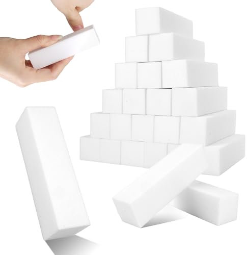 24 Stück Weiß Buffer Schleifblöcke Polierblock für Nägel Polierblock Buffer Nagel Block mit 4 Polierflächen, Buffer für Gelnägel für Maniküre,Pediküre und Nagelmodellage(9.5x2.5cm)