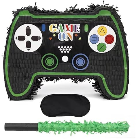 Birchio Game Controller Pinatas Bundle mit Augenbinde und Schläger (42 x 32 x 10 cm), perfekt für Kindergeburtstage, mexikanische Themenpartys, Dekorationen