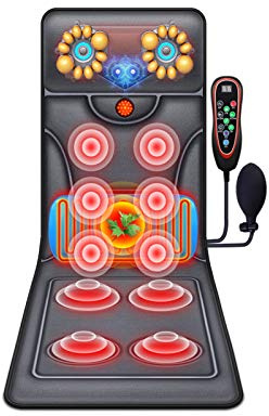 Colchón de Masaje Corporal Completo, colchonetas de Masaje con Calor, vibración Corporal Completa, Alivio del Dolor de Espalda y calambres, Apagado automático, cojín terapéutico Plegable, masajeador