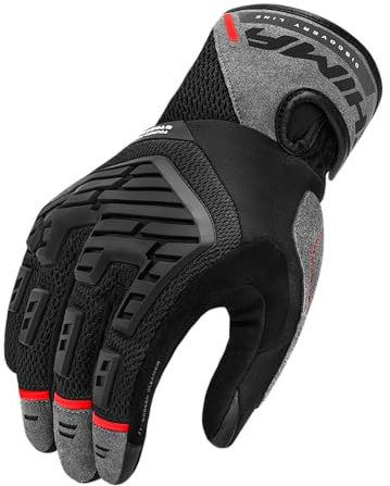 SHIMA STREAM Guantes Moto Hombre Textile Homologados Corto Verano Motos Guante Ventilado Certificatos Touchscreen Motorista Ciudad Protecciones Ventilación Verão (Masculino, Rojo, M)
