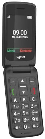 Gigaset GL595 Flip-Mobiltelefon – einfache Bedienung für Senioren, große Tasten & SOS-Notruftaste – Staub- & spritzwassergeschützt IP44 Schutzklasse–ohne Vertrag–2,8 Zoll TFT-Farbdisplay, Black
