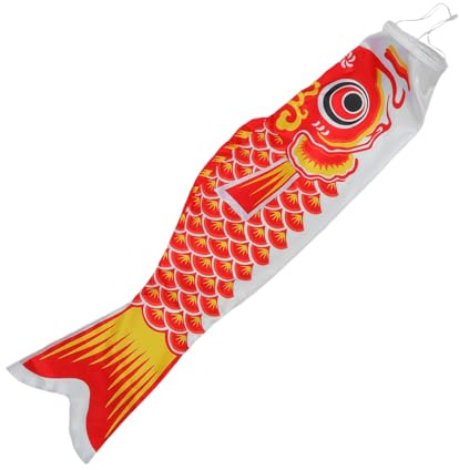 DOITOOL Bandiera giapponese a forma di carpa: bandiera giapponese a forma di pesce, da appendere al giardino, per decorazioni stagionali in giardino.