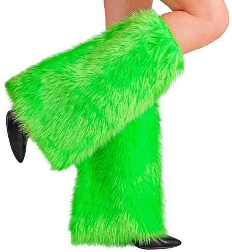 TrendandStylez Plüsch Beinstulpen in 9 Farben – Flauschige Beinwärmer Stulpen für Damen, Kostüm Zubehör für Karneval, Fasching, 80er 90er Jahre Party, Rave & Festival Outfits