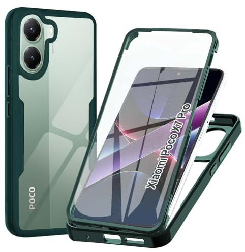 WeiCase Hülle für Xiaomi Poco X7 Pro 5G, Kameraschutz mit Slide Camera, Rüstung Schutzhülle mit 360 Grad Ring, Metall Halter Magnet Ständer, Silikon Stoßfest Handyhülle für Poco X7 Pro 5G,Grün