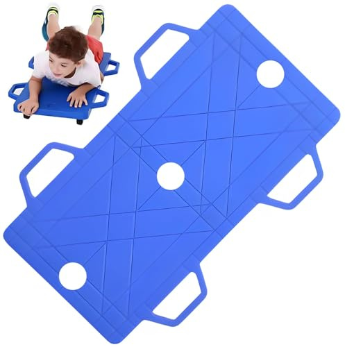Tabla de Patinete Deportivo Gimnasio con Asas para Una Fácil Dirección Capacidad Carga 200 Kg Ruedas Giratorias 360 ​​Grados Mejorar Las Habilidades Motoras Interior y Exterior Blue 71 * 48CM