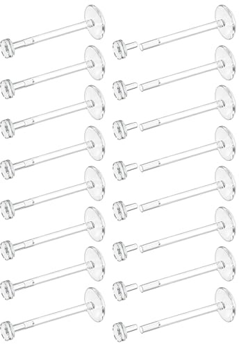 Dochais 16G 18G Klar Piercing Retainers Flexible Acryl Knorpel Daith Tragus Helix Piercing Stecker Retainer Klare Nasenpiercing Lippenpiercing Labret Ring Retainer 16 Stück 6mm 8mm 10mm 12mm