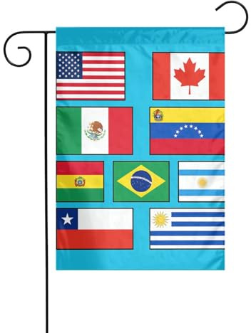 Banderas de varios países con impresión vertical de doble cara de 12 x 18 pulgadas, bandera decorativa para interiores y exteriores, banderas de jardín