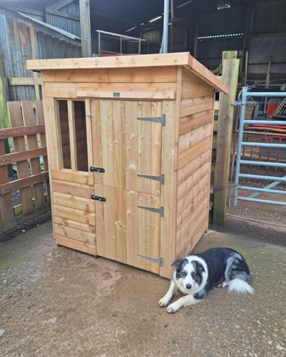 Pinelap Outdoor Animal Shelter Fully T&G 4FT x 4FT Kennel for Dogs Cats Goats Ducks Chickens Thick 12mm Cladding Wooden B-Grade Kennel