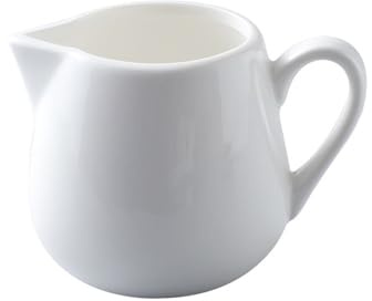 servidor de salsa Salsera de cerámica blanca con asa, jarra for leche, for salsas, y ensaladas(Pequeño)