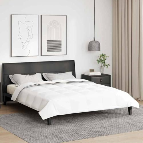 Ordellia Edredón de invierno blanco de 200 x 240 cm con plumas, relleno de plumón, transpirable, diseño acolchado de boxeo, invierno, dormitorio, habitación de invitados, hotel, fácil de limpiar y