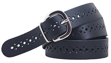 shenky Ledergürtel gelocht | 3cm Breite | Gürtel mit Gürtelschnalle | Herrengürtel | Echtleder