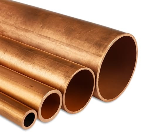 Fittingstore - METERWARE - Kupferrohr in Stangen, DIN EN 1057 / DVGW Kupferleitung Wasserrohr Gasrohr Hydraulikrohr Kälterohr (Rohr Ø außen: 18 mm)
