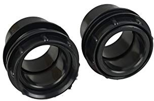 2 raccordi filettati per serbatoio in PVC, 50 mm