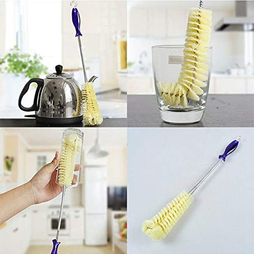 little finger Long Handle Flexible Bottle Cleaning Brush Kitchen Thermal Teapot Cleaner Tool - Black