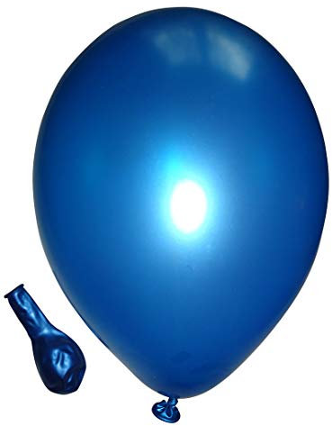 Ballonheld 50 große Premium Luftballons 100% Bio, Freie Farbwahl 40 Farben 27cm Durchmesser, heliumgeeignet, für Party, Geburtstag, Feiern (metallic blau)