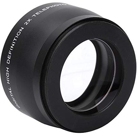 HD-Kameraobjektiv, 58 mm 2-fache Vergrößerung Leichtes Optisches Glas Universal-Telekonverter-Teleobjektiv für Kamerazubehör