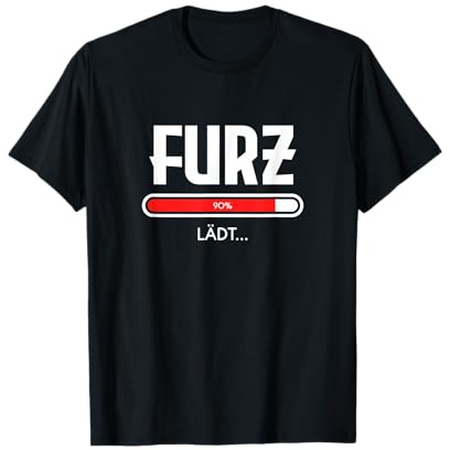 Lustige Sprüche Geschenke & Co. Furz Lädt Ladebalken Blähungen Pupsen Geschenk T-Shirt für Männer und Frauen, Schwarz, S