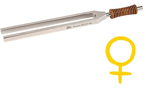 Sonic Energy Planeten Therapie Stimmgabel, Venus (TTF-V) | 221,23 Hz, Ton A3, 20,7 cm lang, 111 g, in Deutschland gefertigt, inkl. Hülle, vernickelter Stahl, Korkgriff
