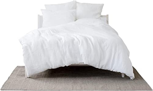 My Linen Home Ropa de Cama de Lino Puro 100% Lavado a la Piedra Blanca, Individual Incluye 1 Funda Nórdica 140x200 cm y 1 Funda Almohada 50x70 cm I Hipoalergénicas, Reguladoras de la Temperatura