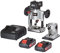 Trend 18V Cordless Brushless Router Kit, 1/4 Inch Collet, 2 x Slimline 4Ah Battery & Fast Charger Set, T18 Range, T18S/R14K2
