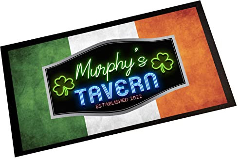 Tapis de bar personnalisé pour la Saint Patrick - Tapis de bar pour la maison et le bar irlandais