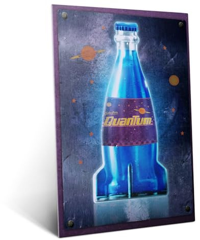 Displate Offiziell Fallout MetallPoster Magnetische Befestigung Inklusive Lizenziert Bilder Hochwertiges Poster Nuka Cola Flavours - Quantum Cola 45 cm x 32 cm
