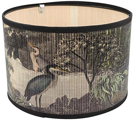 Uonlytech Paralume in Bamboo Per Lampada a Sospensione E Soffitto Paralume Medium Drum in Legno Naturale Per Lampadari E Illuminazione Interni Decorazione Calda Per Soggiorno E Ufficio