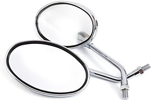 Lenkerendenspiegel Motorradspiegel Für Für Vulcan 900 Für Vulcan 1500 Für Vulcan S 650 Für Vn900 10mm Universal Chrom Oval Motorrad Rückspiegel