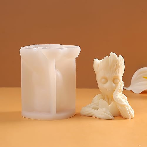 Groot Cylinder Candle & Resin Mold - Resin Casting Silicone Molds for Home Decor & Candle Making Wave Spiral Mold